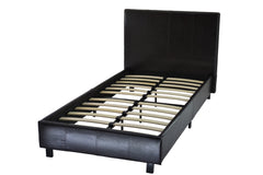 Strong Faux Leather Bed in Black