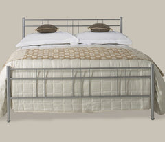 Solid Silver Steel Bed Frame