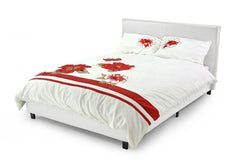 Strong Faux Leather Bed in White