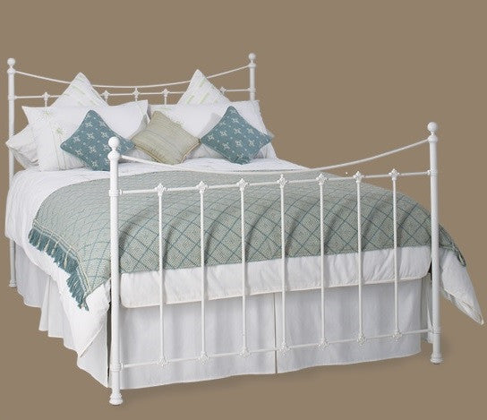 Robust White Wrought Iron Bed 