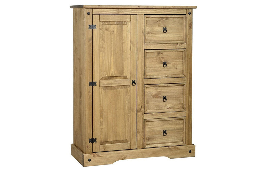 Corona 1 Door 4 Drawer Low Wardrobe