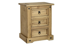 Corona 3 Drawer Bedside
