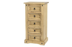 Corona 5 Drawer Narrow Chest