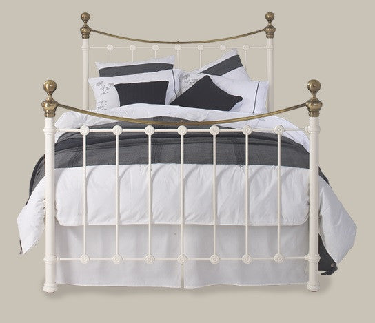 Satin White Wrought Iron Bed