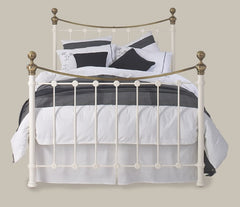 Satin White Wrought Iron Bed
