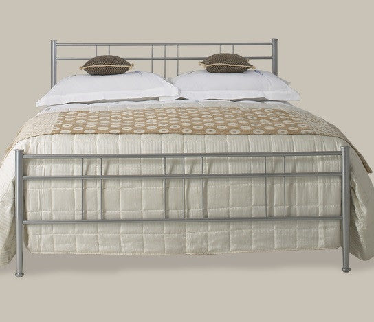 Solid Silver Steel Bed Frame